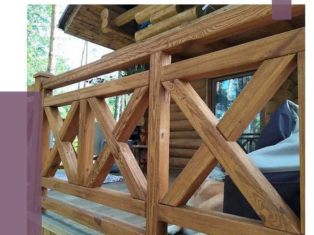 Деревянные перила под ключ в Благовещенске от 7618 руб. 