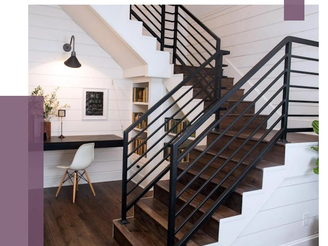 Перила для лестницы в доме в Благовещенске от 7364 руб. — ПРОЛЁТ-Бгн