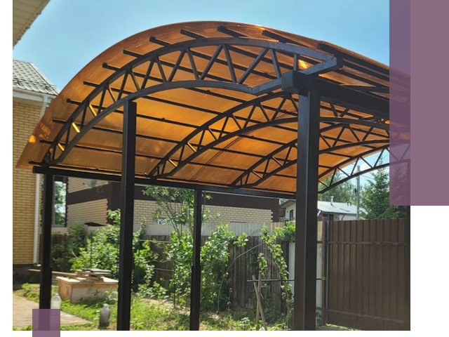 Изготовление навесов под ключ в Благовещенске из качественных материалов