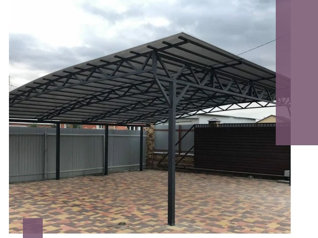 Недорогие навесы под ключ в Благовещенске — изготовление и монтаж