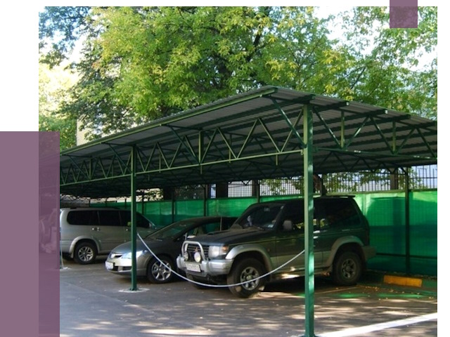 Навесы для парковки в Благовещенске от 79732 руб. заказать | ПРОЛЁТ-Бгн
