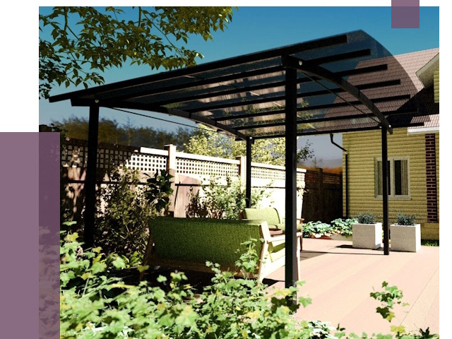 Навесы для террасы в Благовещенске от 12950 руб. под ключ | ПРОЛЁТ-Бгн