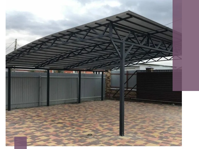 Металлические навесы под ключ в Благовещенске — изготовление и монтаж