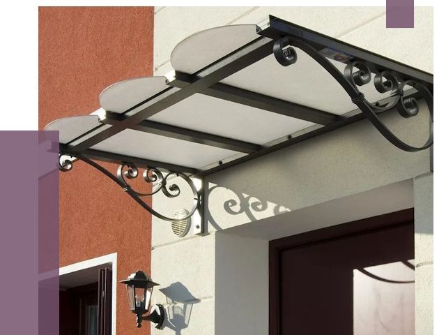 Односкатные козырьки в Благовещенске от 8329 руб.  | ПРОЛЁТ-Бгн